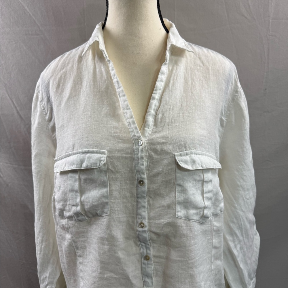 Zara White Linen Shirt - Picture 2 of 4